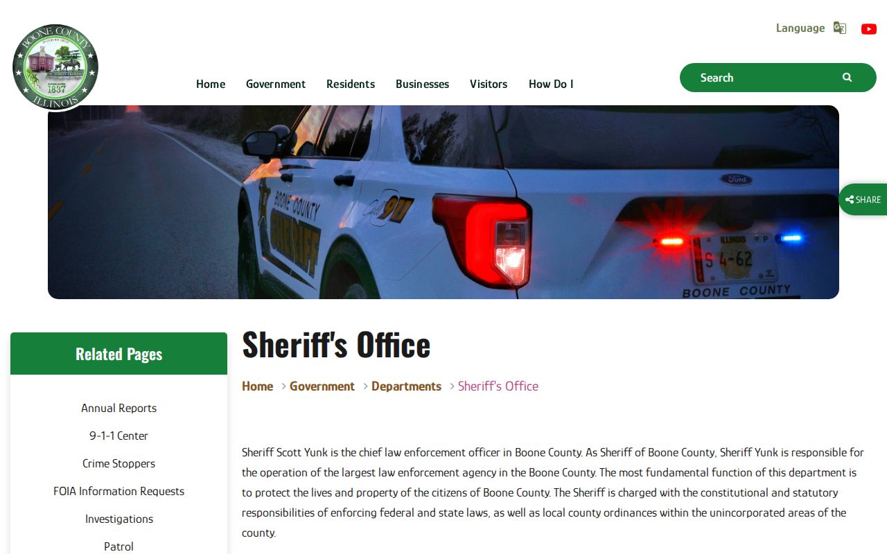 Boone County Sheriff source for Poplar Grove arrest service and records