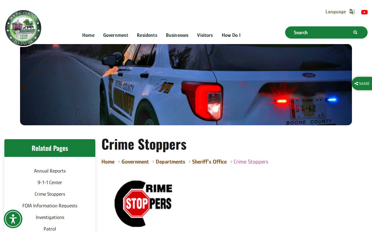 Boone County official arrest warrant safety and Crime Stoppers information